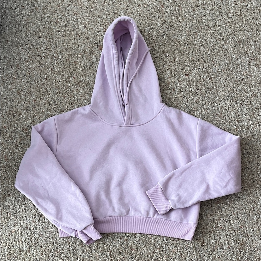 SHEIN Lavender Women's Cropped Hoodie